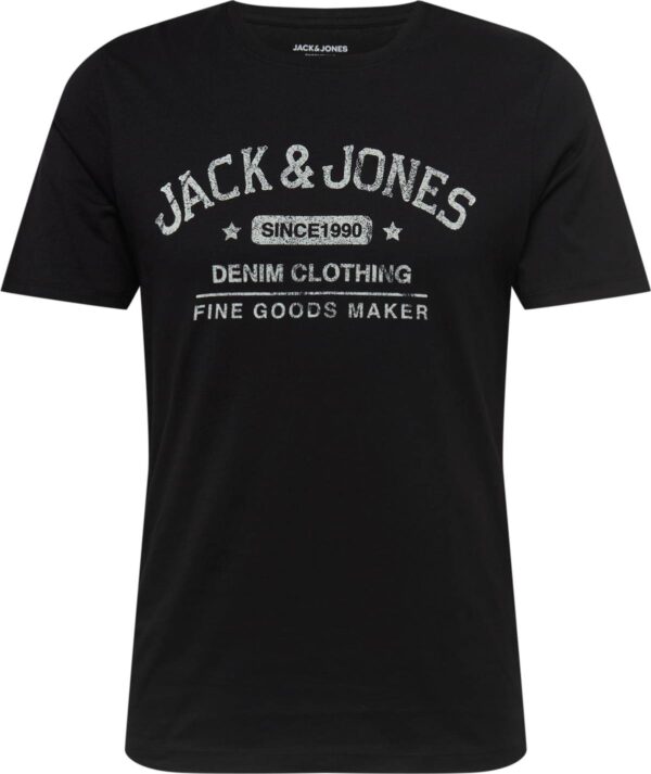 JACK & JONES Tričko černá / bílá