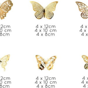Sada 36 samolepicích nástěnných motýlů ve zlaté barvě Ambiance Butterflies Gold. Nejlepší citáty o lásce