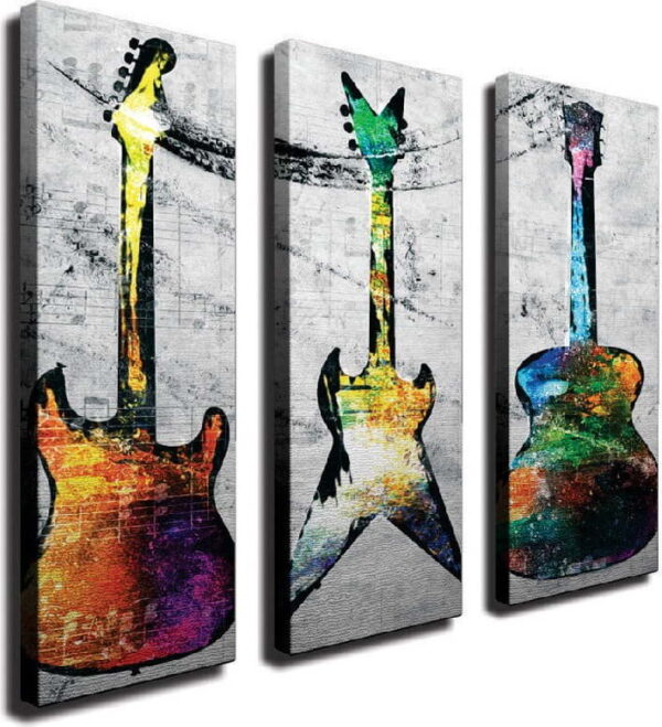 3dílný nástěnný obraz na plátně Guitars. Nejlepší citáty o lásce
