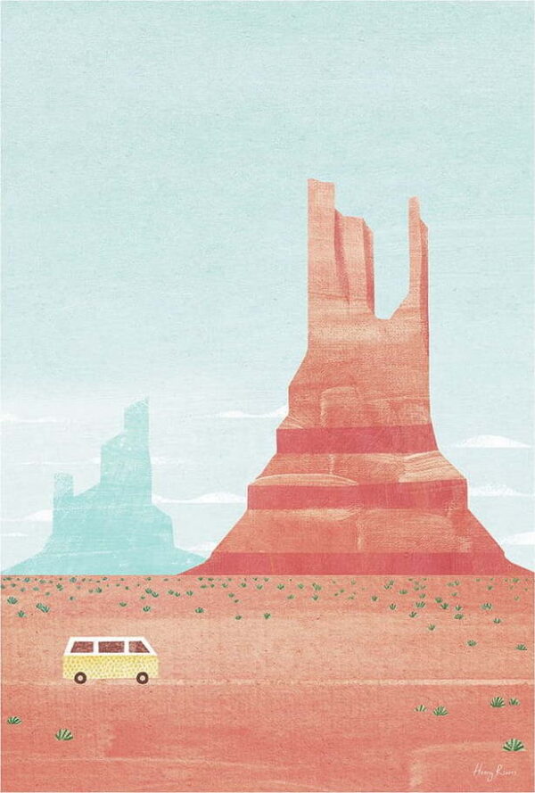 Plakát 30x40 cm Monument Valley - Travelposter. Nejlepší citáty o lásce