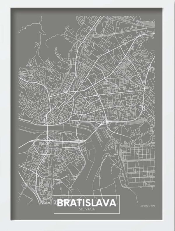 Plakát v rámu 40x55 cm Bratislava – Wallity. Nejlepší citáty o lásce