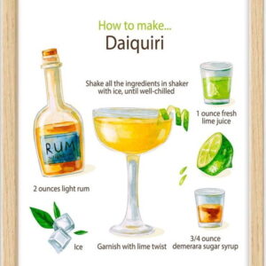 Plakát v rámu 40x55 cm Daiquiri – Wallity. Nejlepší citáty o lásce