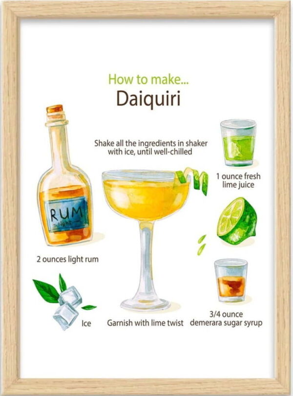 Plakát v rámu 40x55 cm Daiquiri – Wallity. Nejlepší citáty o lásce