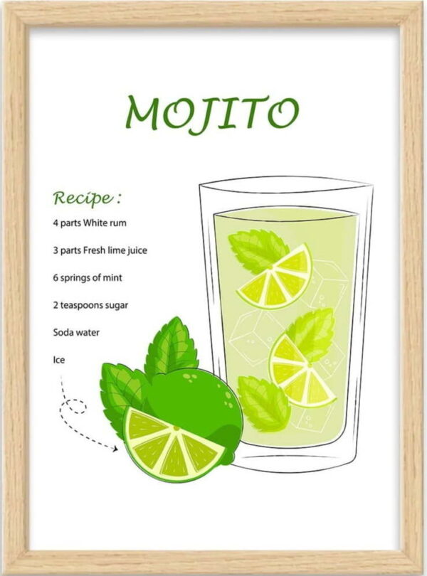 Plakát v rámu 40x55 cm Mojito – Wallity. Nejlepší citáty o lásce