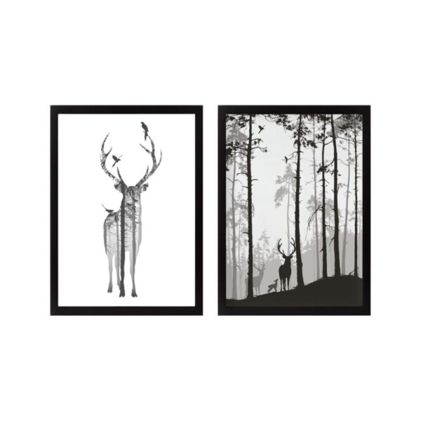 Sada plakátů v rámu 2 ks 34x44 cm Deer – Wallity. Nejlepší citáty o lásce