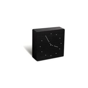 Černý budík s bílým LED displejem Gingko Analogue Click Clock. Nejlepší citáty o lásce