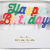 Dortová svíčka Multicolor Happy Birthday – Meri Meri. Nejlepší citáty o lásce