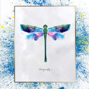 Nástěnný obraz na plátně v bílém rámu Tablo Center Dragonfly