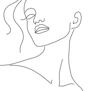 Plakát 29x41 cm Minimal Woman Face Line Art – Veronika Boulová. Nejlepší citáty o lásce