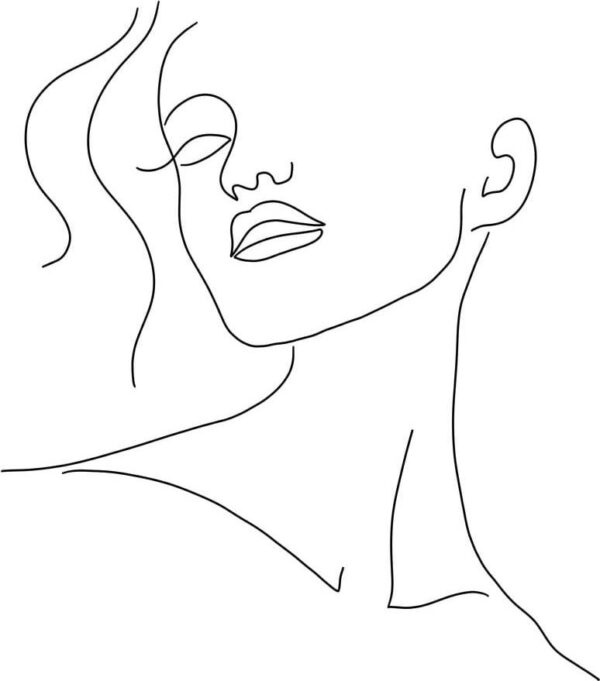 Plakát 29x41 cm Minimal Woman Face Line Art – Veronika Boulová. Nejlepší citáty o lásce