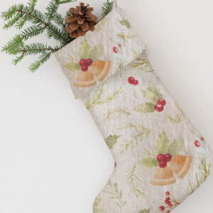 Látková vánoční punčocha Christmas Print Natural – Linen Tales. Nejlepší citáty o lásce