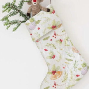 Látková vánoční punčocha Christmas Print – Linen Tales. Nejlepší citáty o lásce